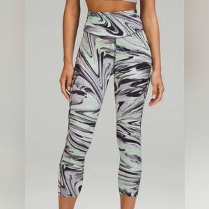 Lululemon Swift Speed HR Tight Pant in Marble Green Gray - Size 6